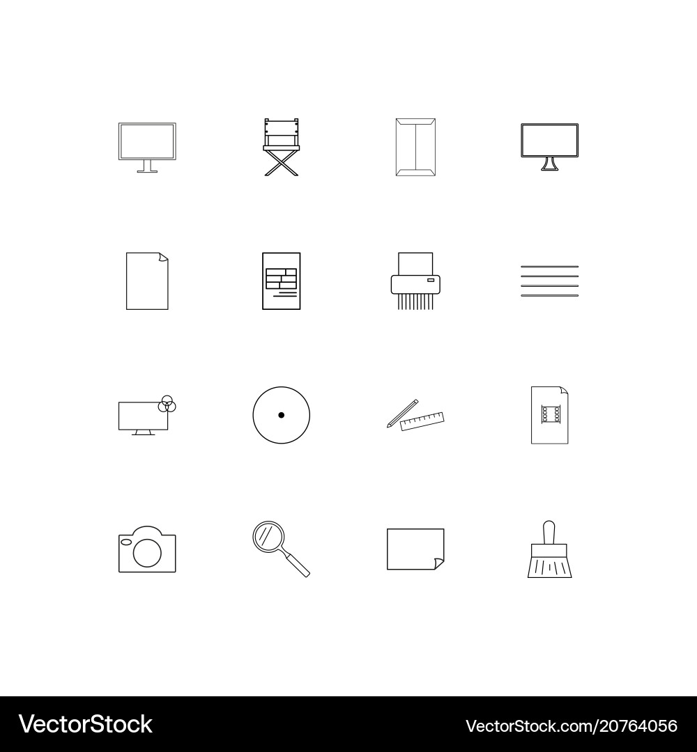 Creative process and design linear thin icons set vector image