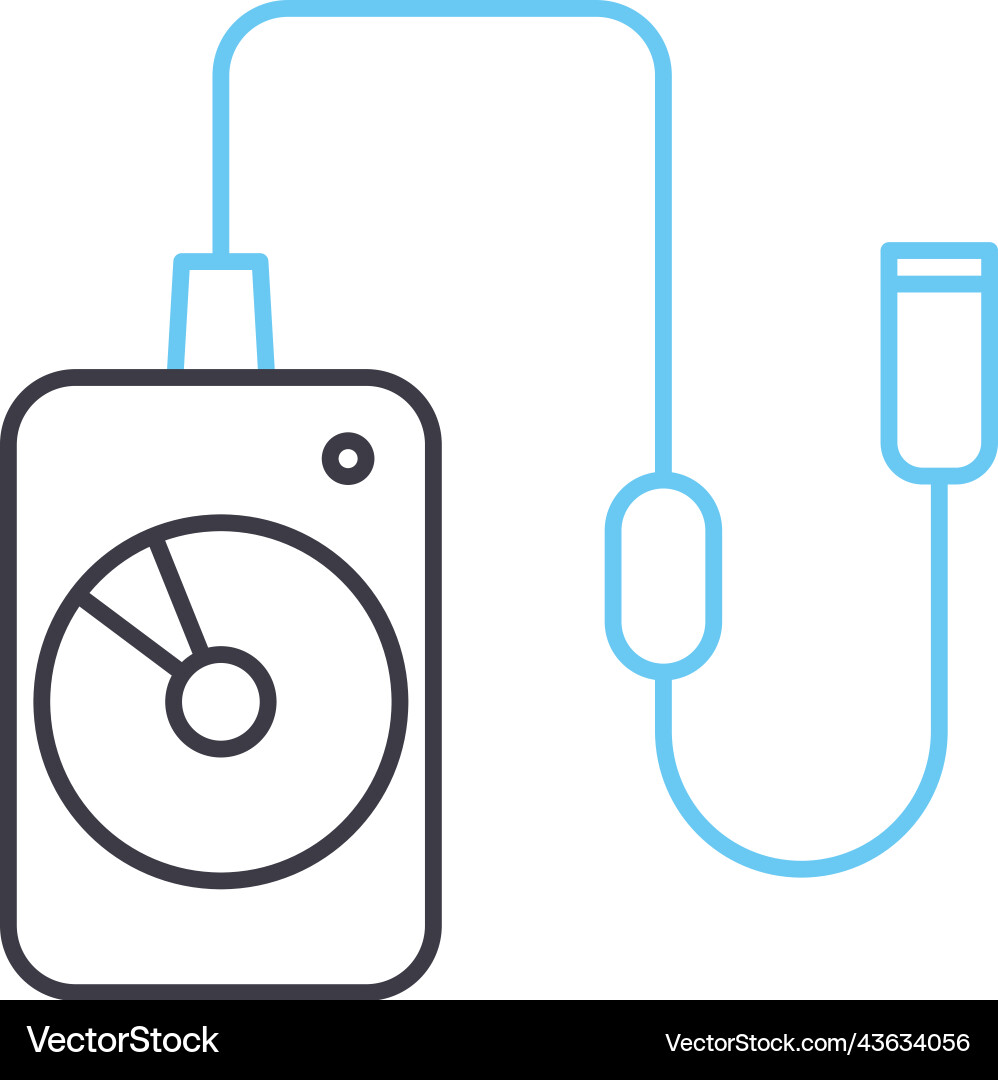 Data storage device line icon outline symbol Data storage device line icon outline symbol vector image