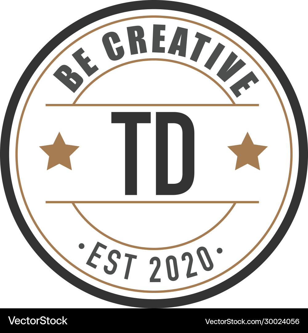Elegant Initial T & D Badge Logo Template Vector Image