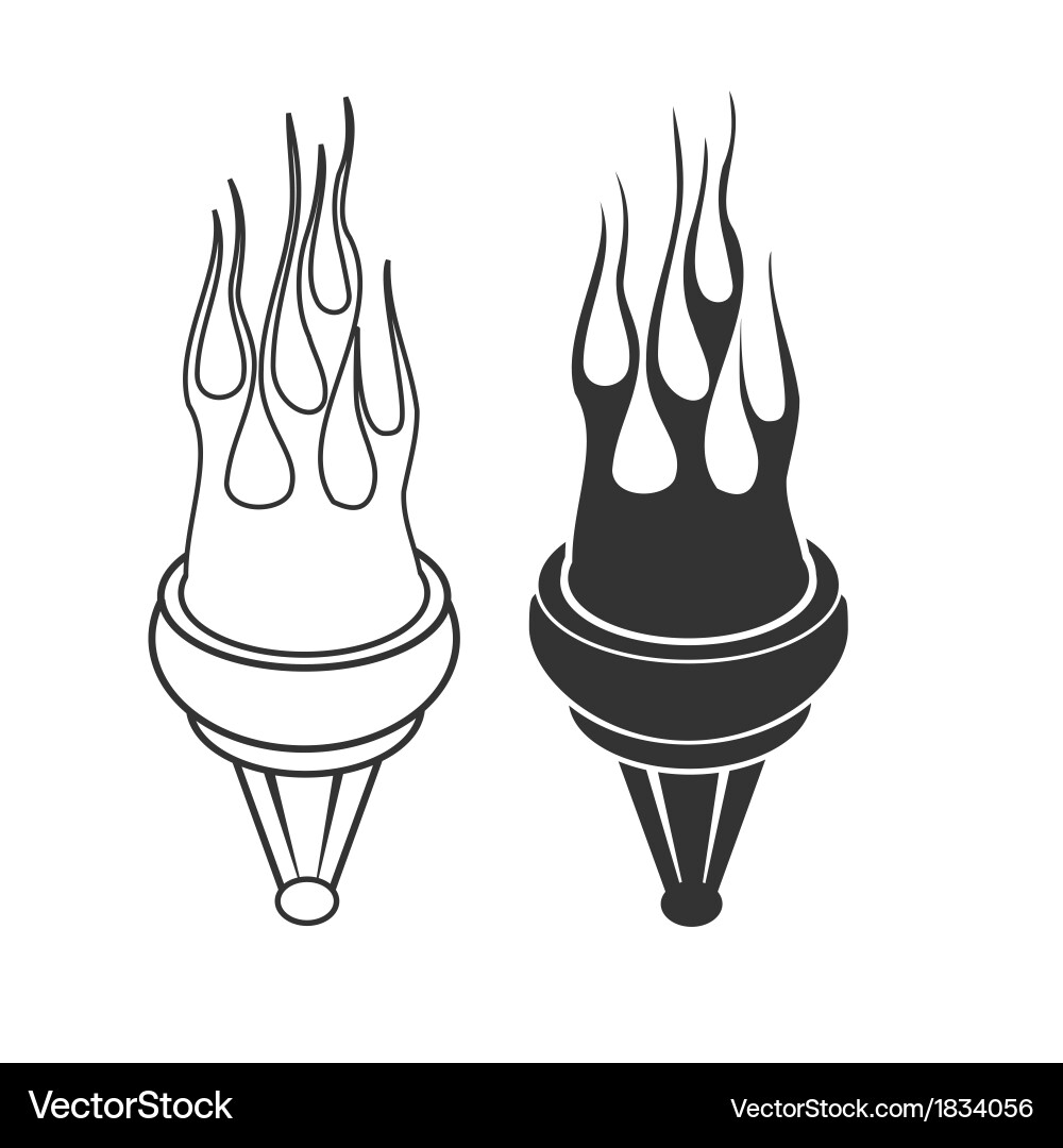 Flaming torch vector image