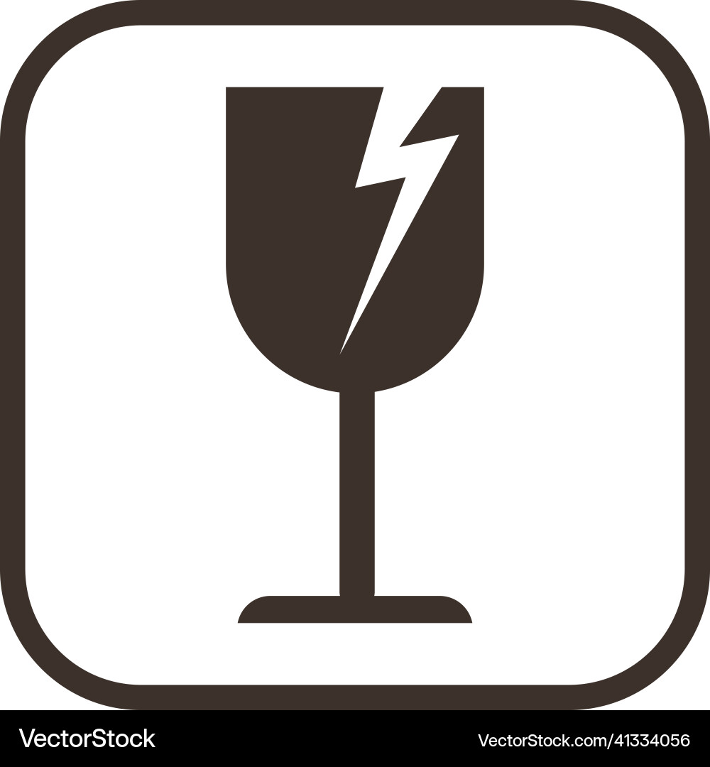 Fragile cardboard informative seal Vector Image