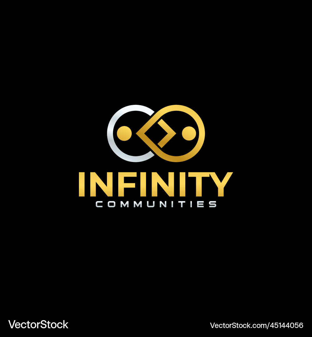 Infinity communities with the signs and p Vector Image