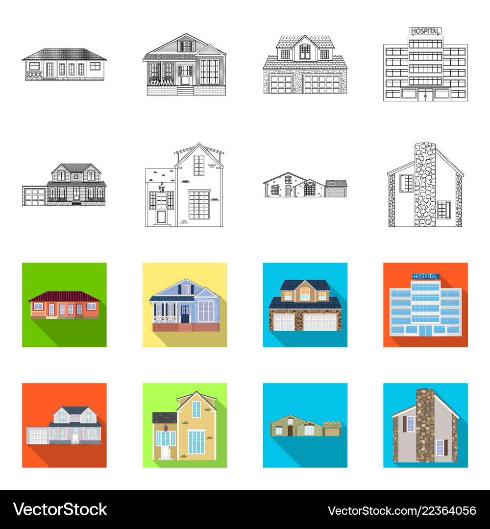 Isolated object of building and front symbol Isolated object of building and front symbol vector image