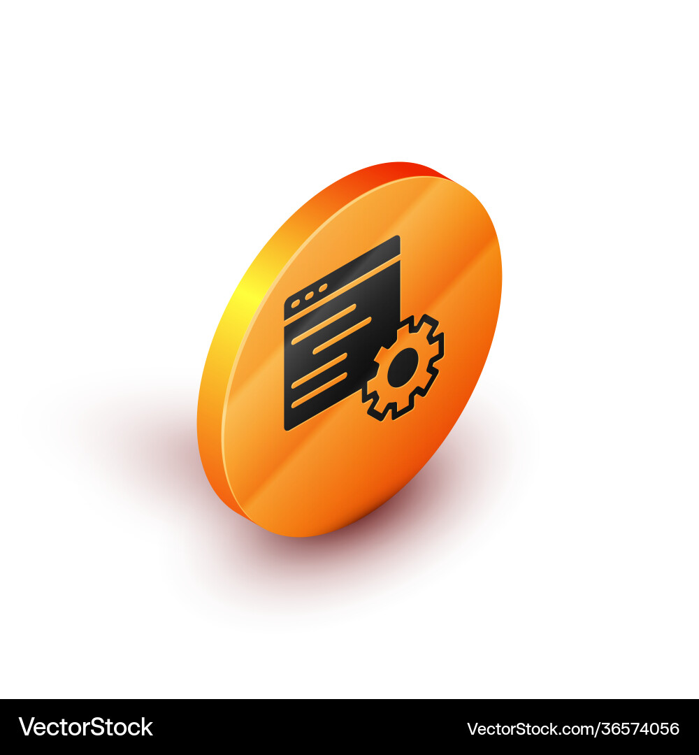 Isometric computer api interface icon isolated Isometric computer api interface icon isolated vector image