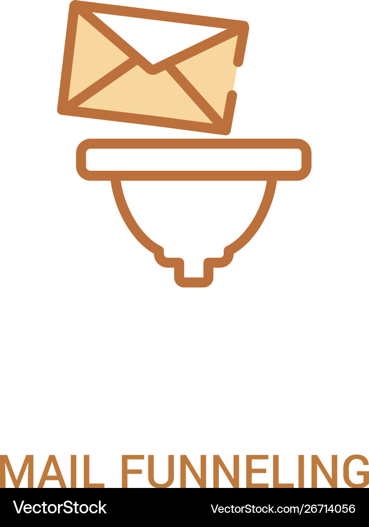 Mail funneling concept 2 colored icon simple line Mail funneling concept 2 colored icon simple line vector image