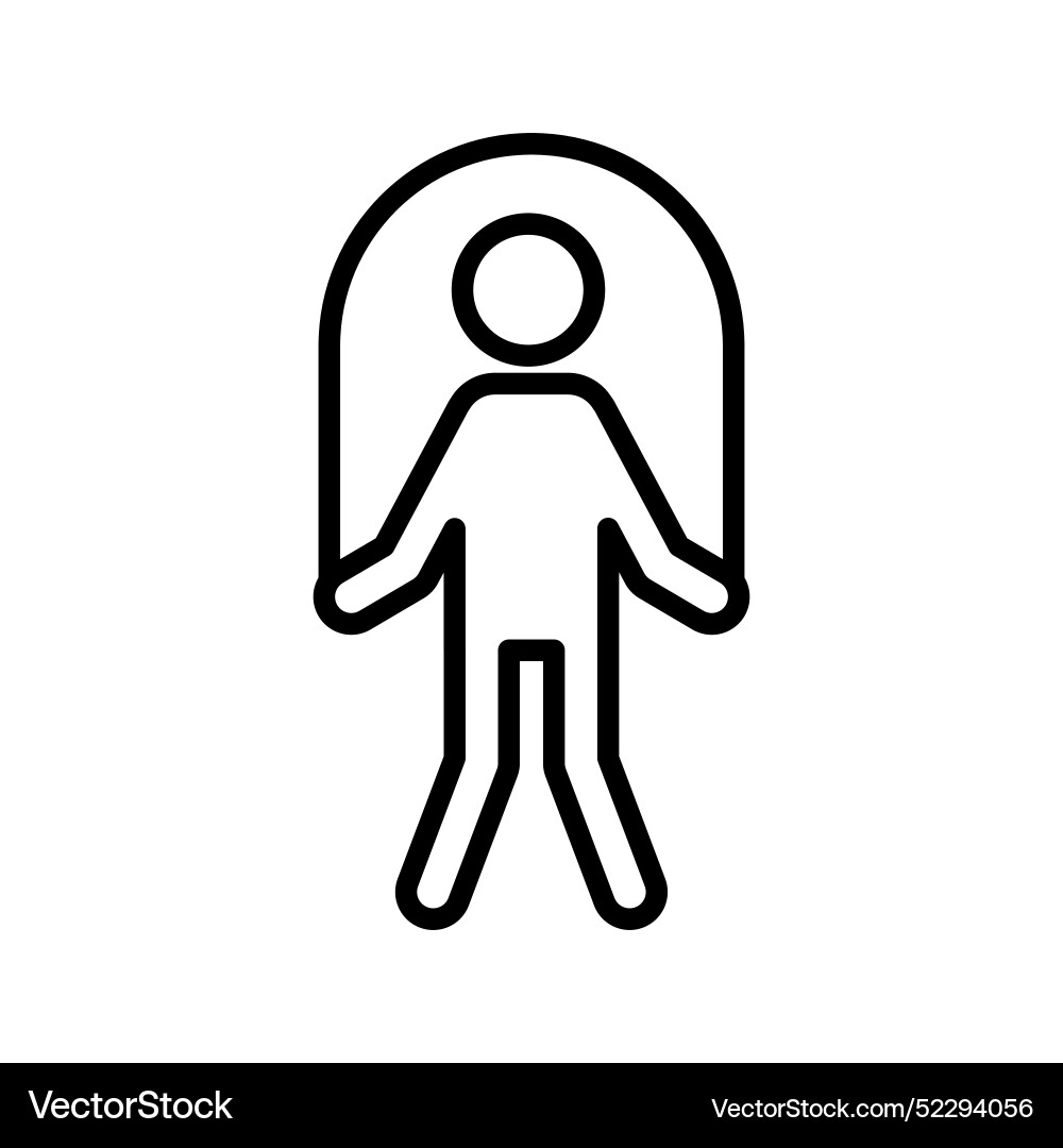 Man jumping with skipping rope icon linear logo Vector Image