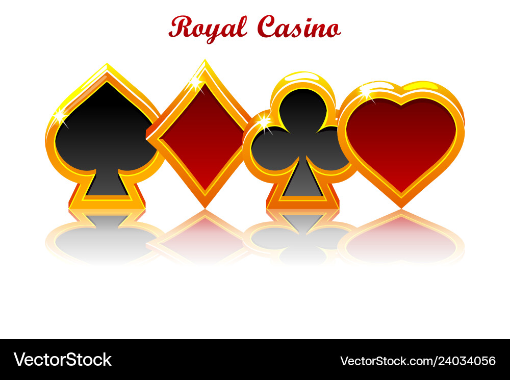 Playing card symbols and reflection objects Playing card symbols and reflection objects vector image