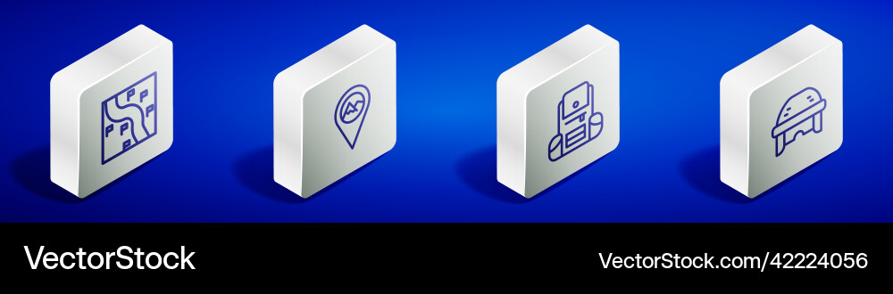 Set isometric line route location Set isometric line route location vector image