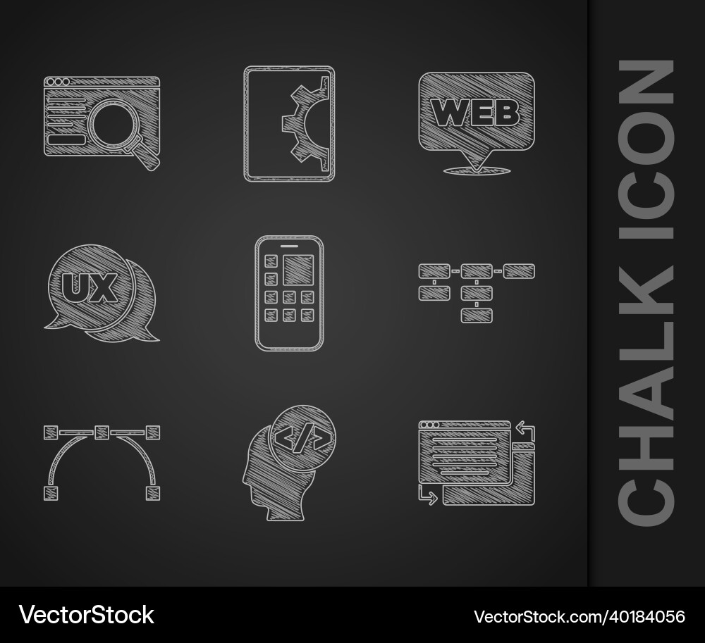 Set mobile apps front end development ui or ux Set mobile apps front end development ui or ux vector image