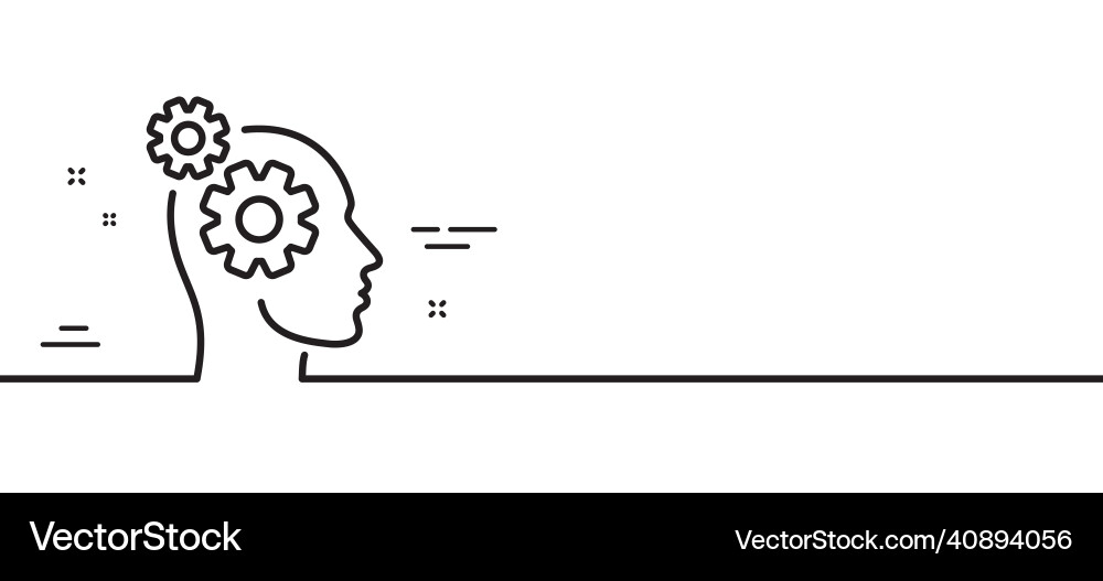Thoughts line icon teamwork sign core value Vector Image