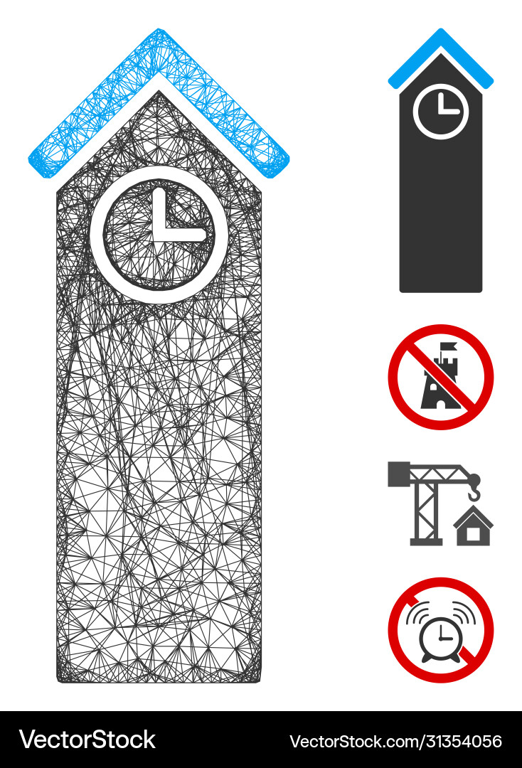Time tower web mesh Time tower web mesh Vector Image