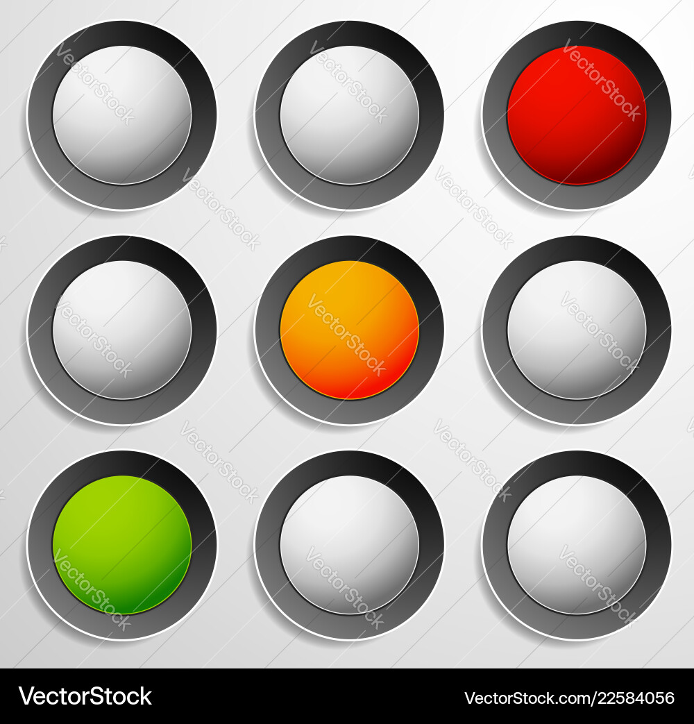 Traffic lamp light semaphore icon set Traffic lamp light semaphore icon set vector image