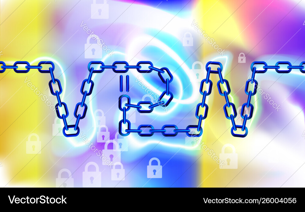 Vpn connection chain background secure virtual Vpn connection chain background secure virtual vector image