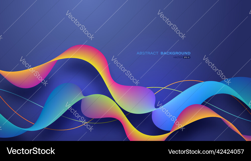Abstract colorful flowing waves on gradient Abstract colorful flowing waves on gradient vector image