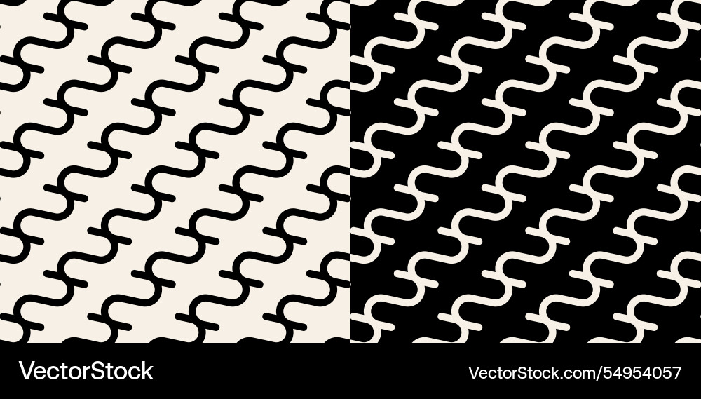 Abstract monochrome waves seamless pattern vector image