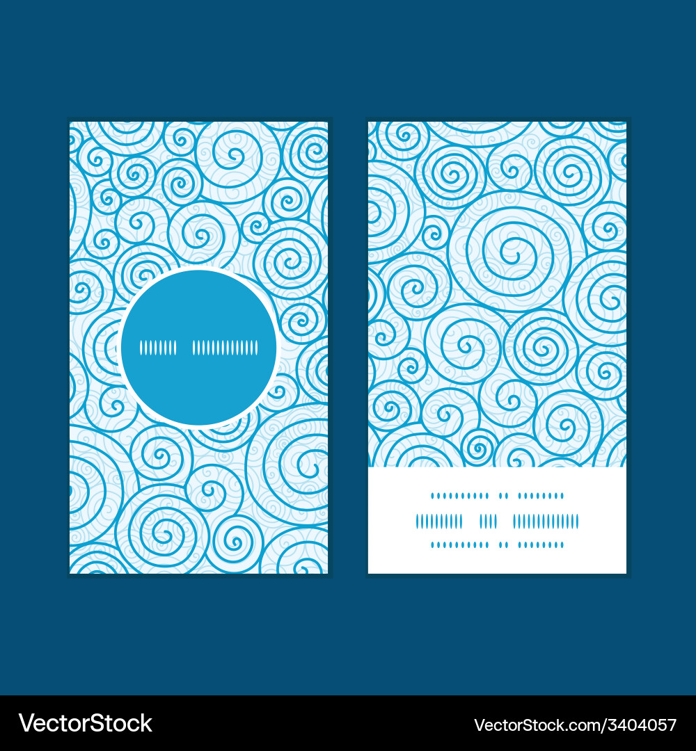 Abstract swirls vertical round frame pattern Vector Image