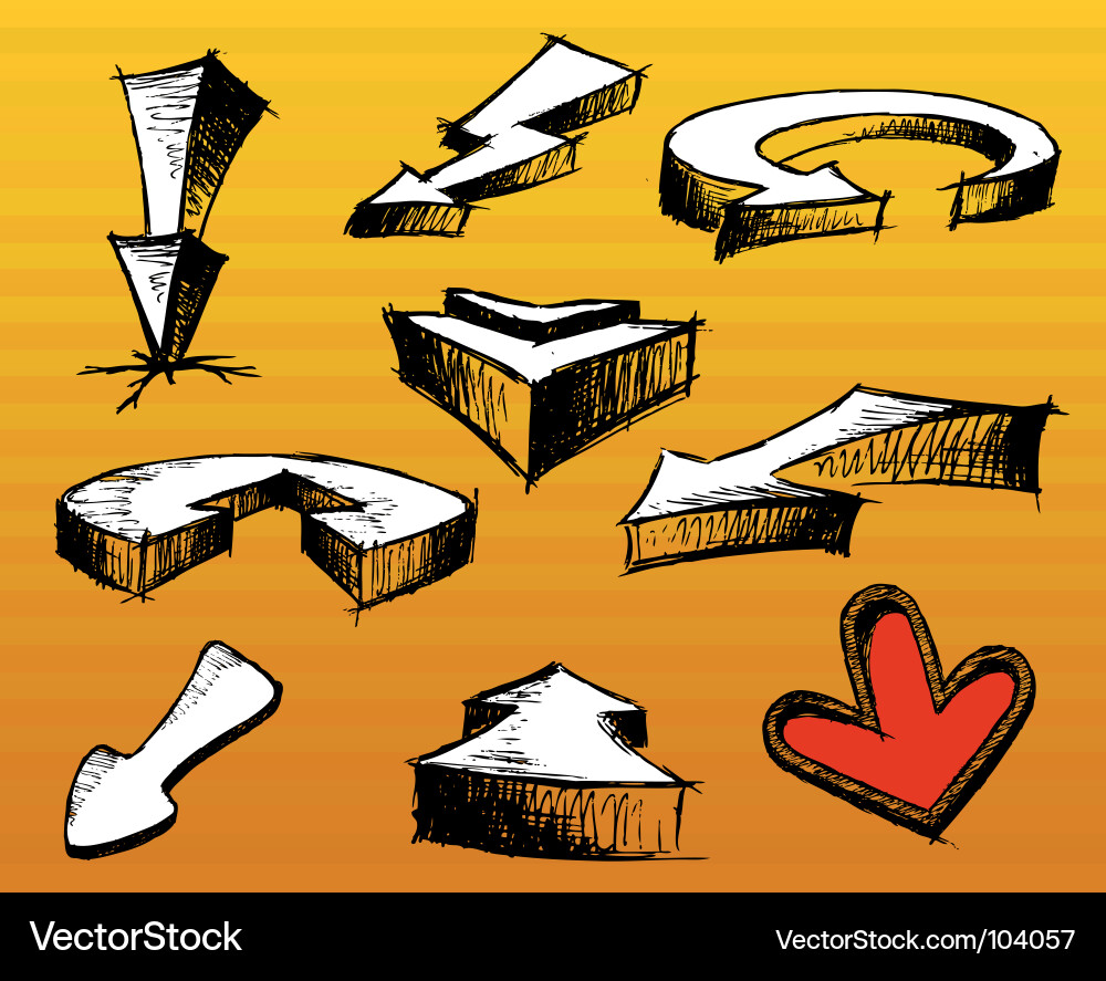 Arrows design elements Vector Image