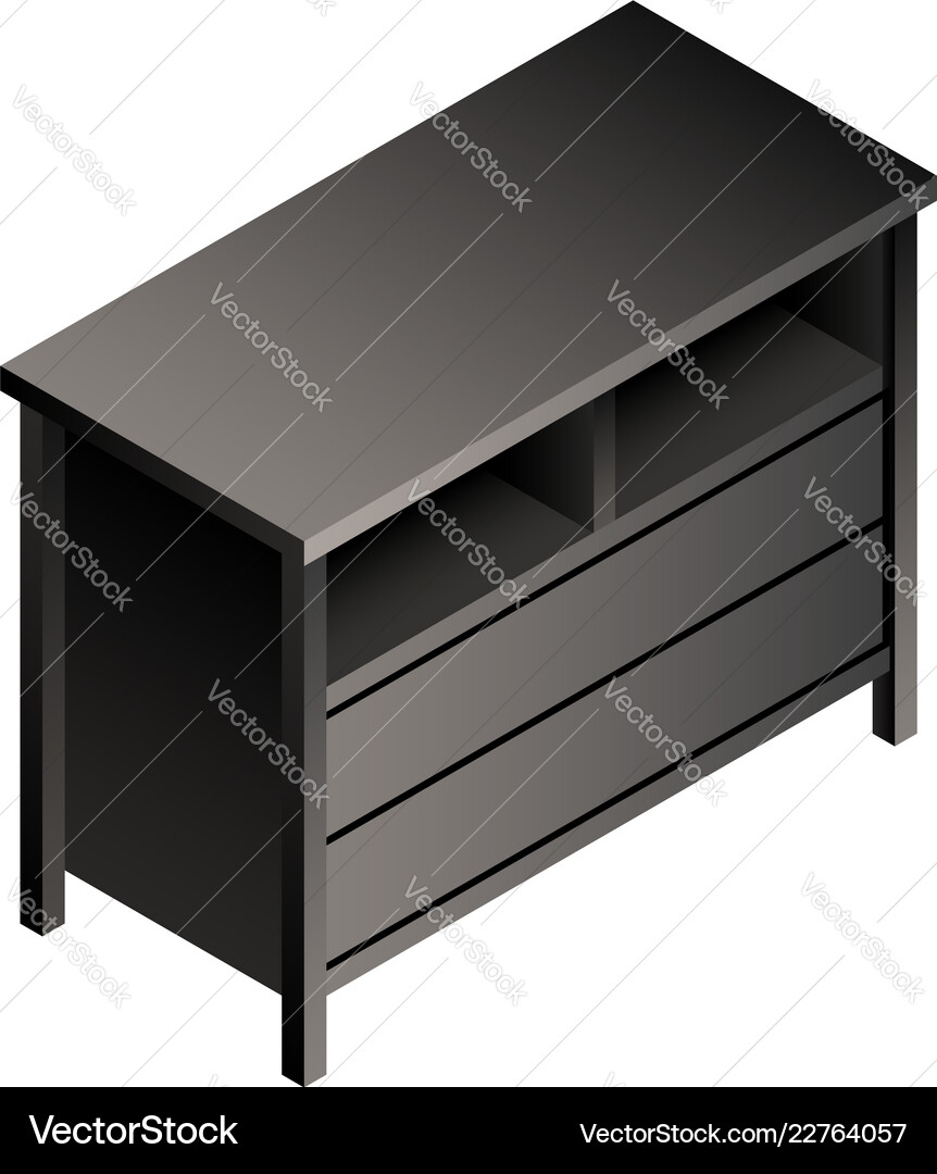 Black night stand icon isometric style Black night stand icon isometric style vector image