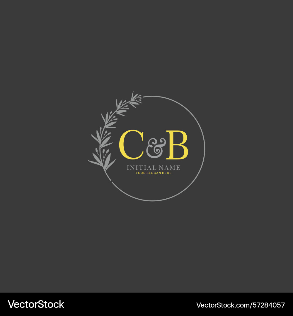 Cb initial logo templates with botanical elements Cb initial logo templates with botanical elements vector image