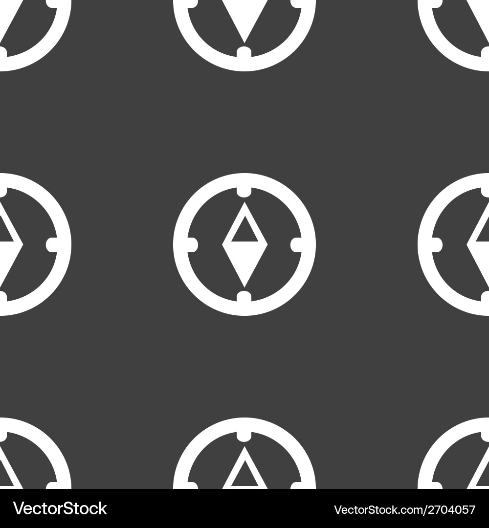 Compass web icon flat design seamless gray pattern Vector Image