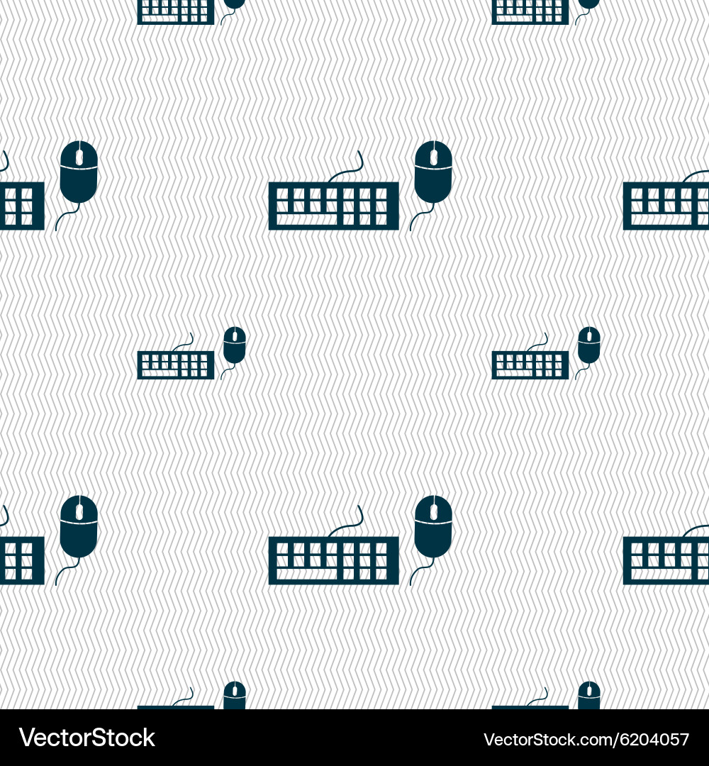 Computer keyboard and mouse icon seamless pattern vector image