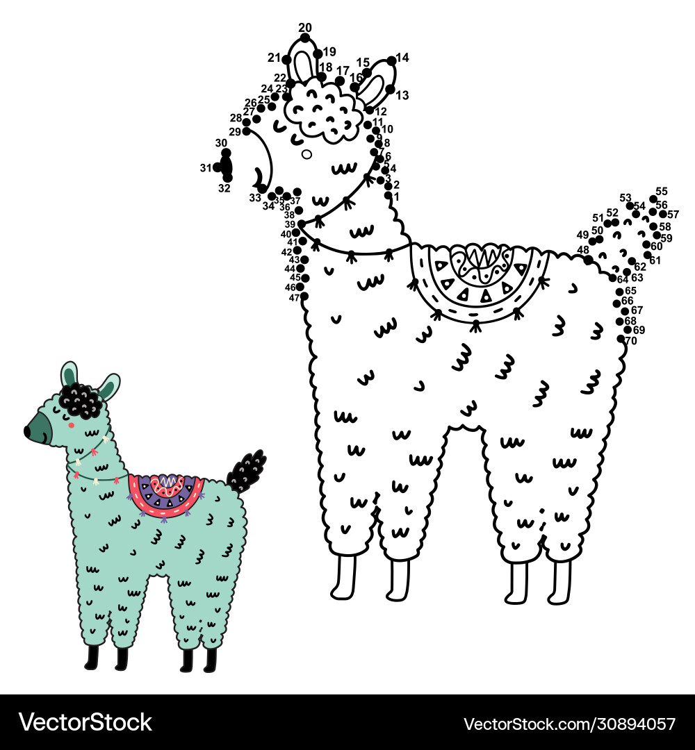 Connect the Dots Llama vector image