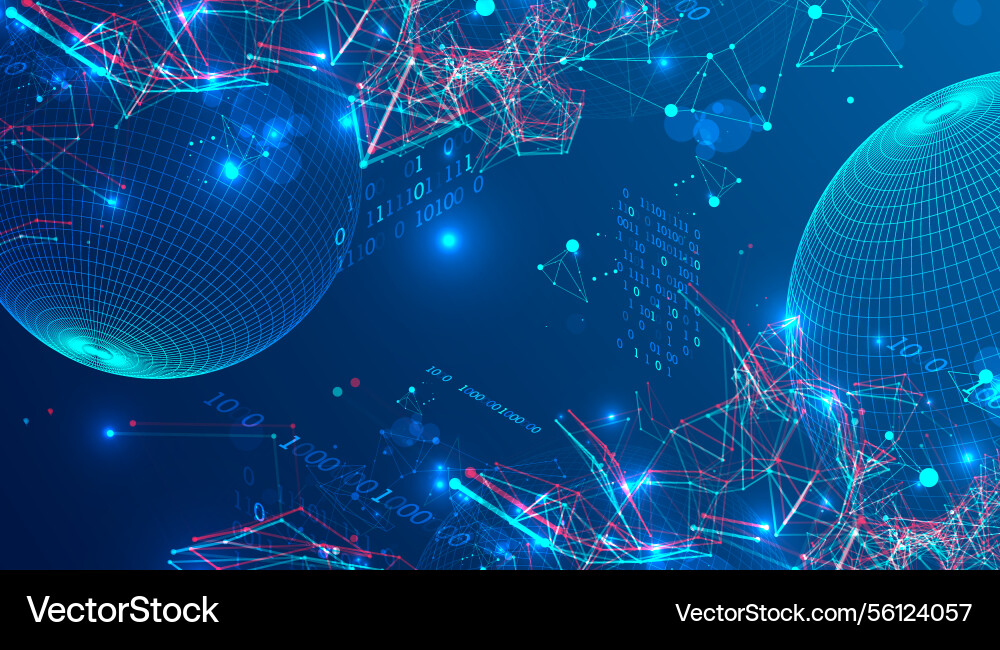 Digital network data flow in cyberspace theme Digital network data flow in cyberspace theme vector image