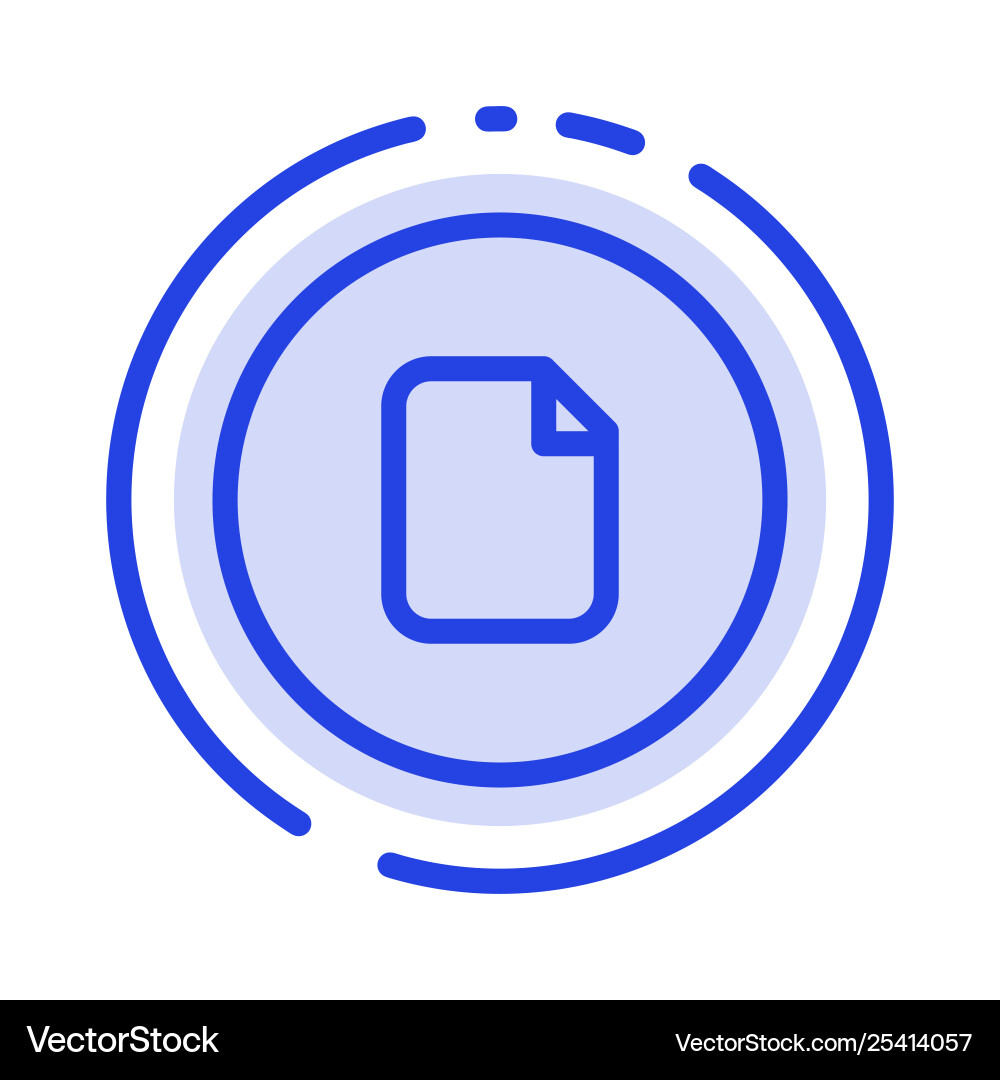 Document file basic ui blue dotted line icon Document file basic ui blue dotted line icon vector image