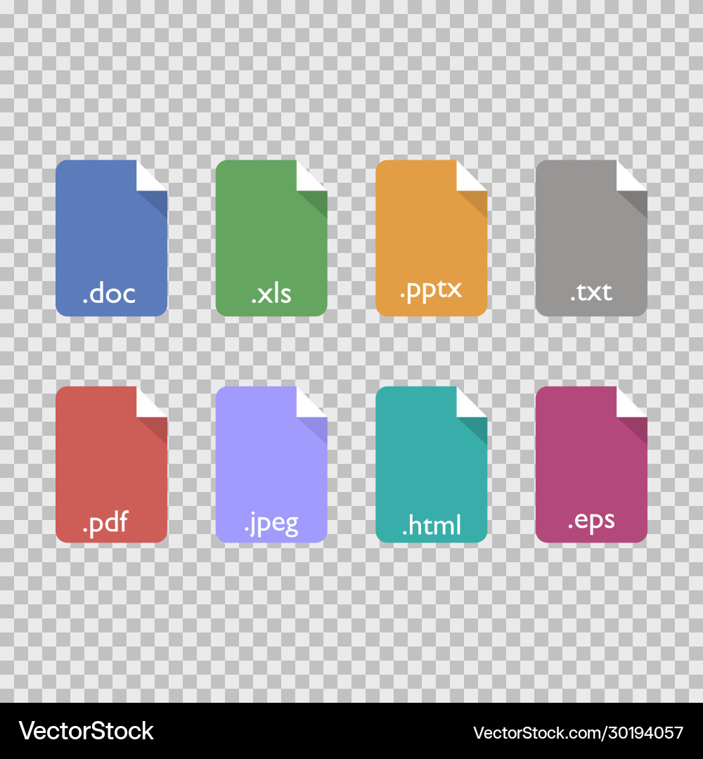 Document file formats like doc pdf xls eps 10 vector image