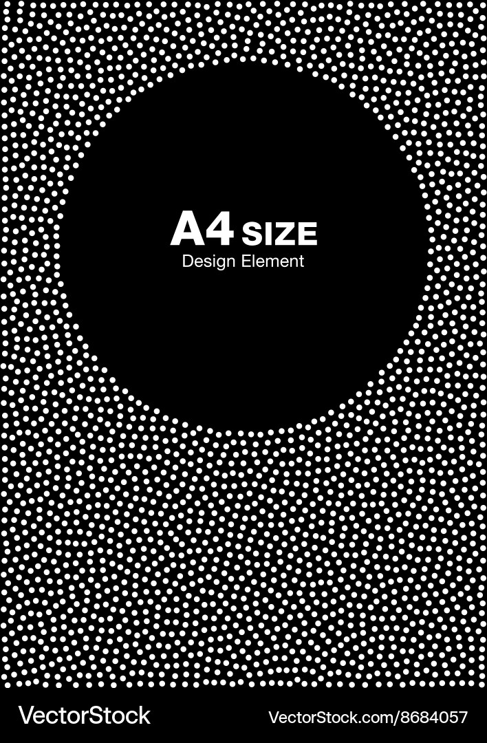 Dots circle frame on black background a4 size vector image
