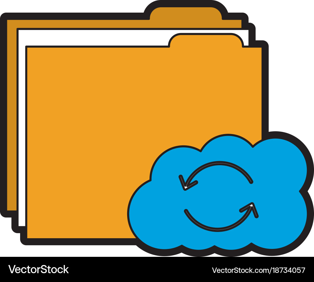 File folder with cloud storage icon image Vector Image