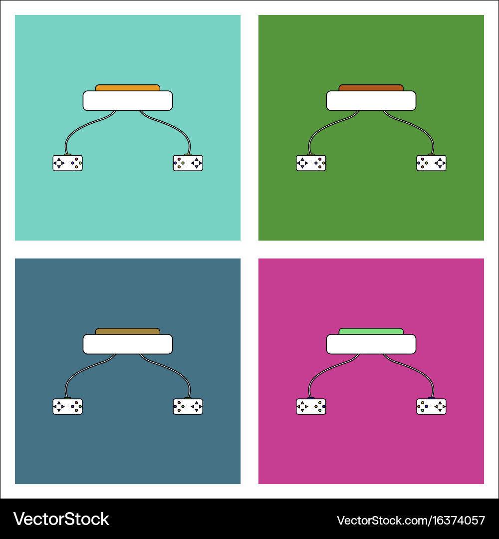 Flat icon design collection children game console Vector Image