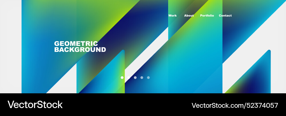 Gradient triangles composition with bright fluid Vector Image