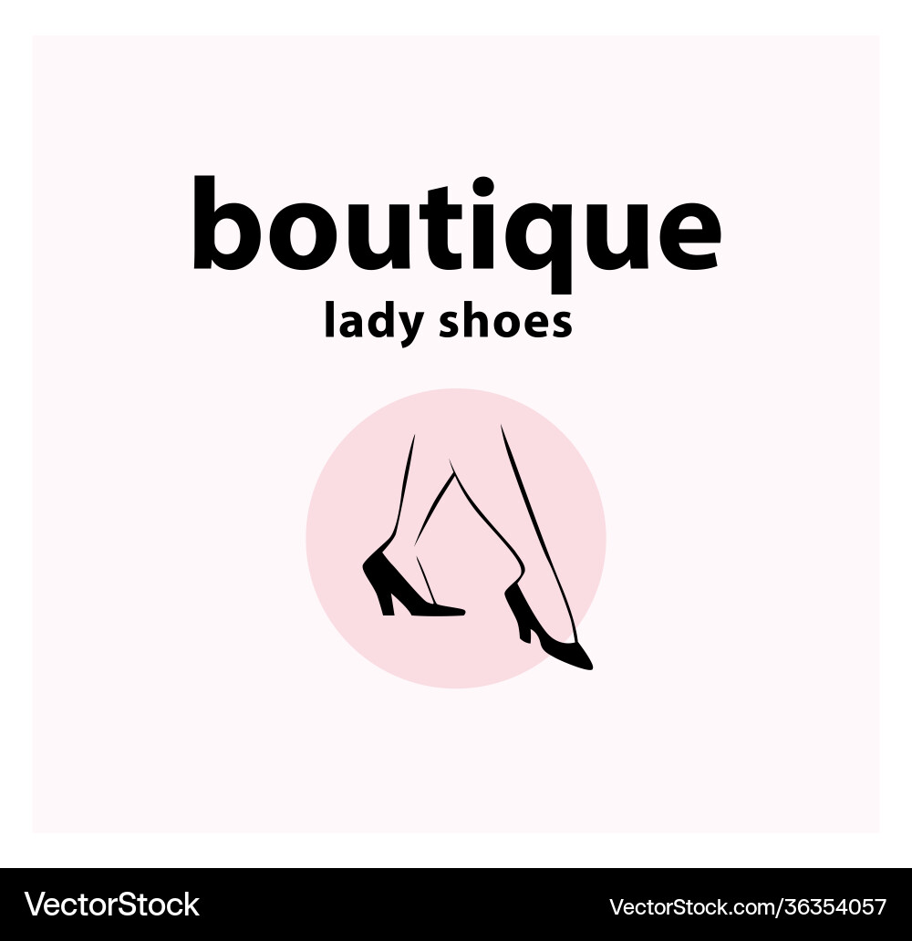 Lady shoes boutique emblem concept isolated Lady shoes boutique emblem concept isolated vector image