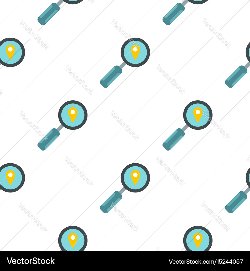 Magnifying glass over pin pointer pattern seamless vector image