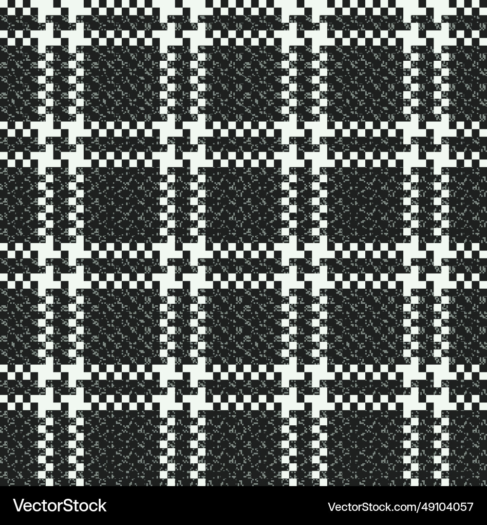 Monochrome mottled textured checked pattern Vector Image