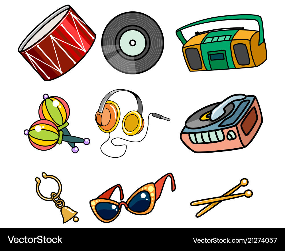 Musical objects on white background Musical objects on white background vector image