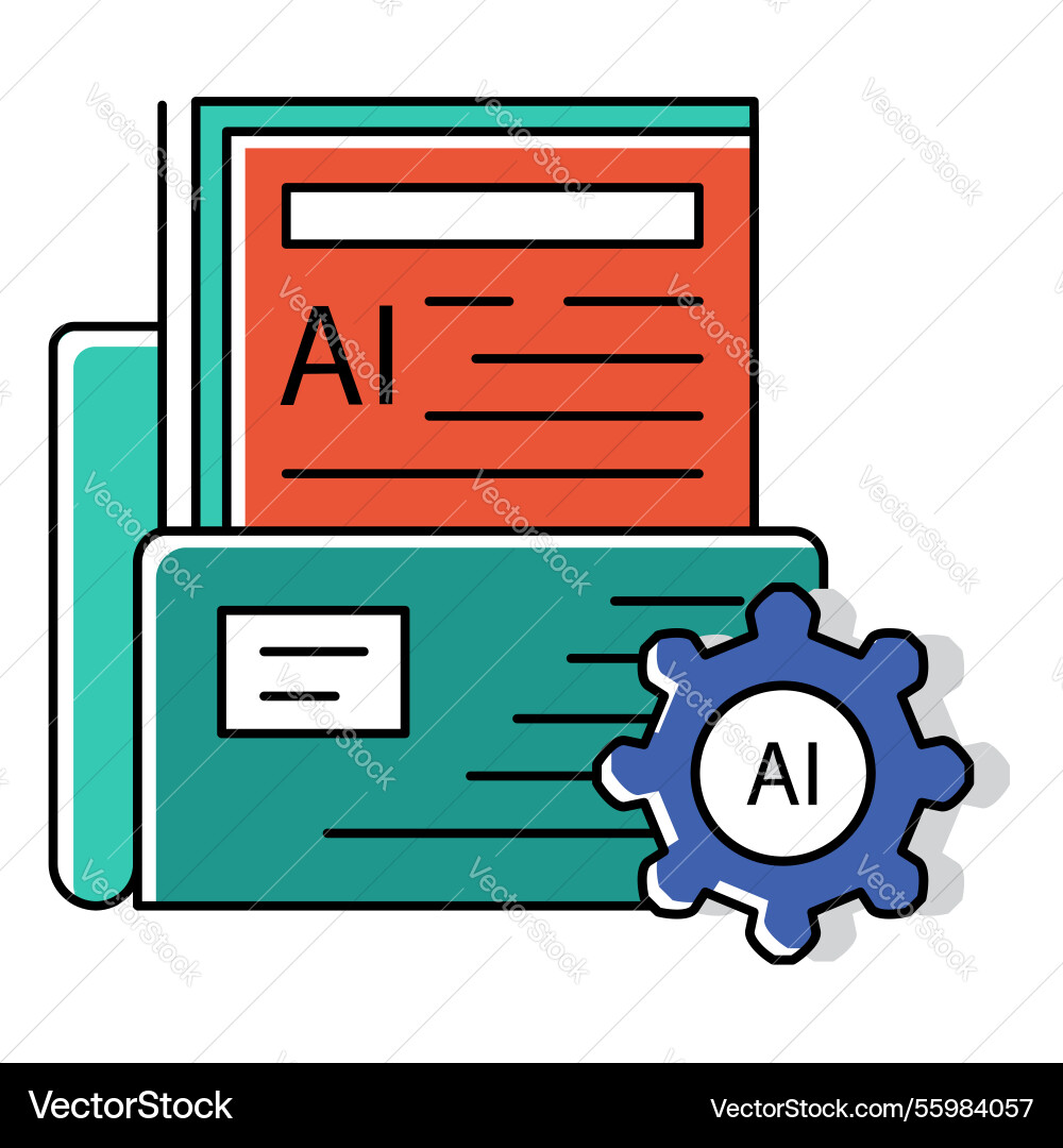 Office file ai automation folder icon design vector image