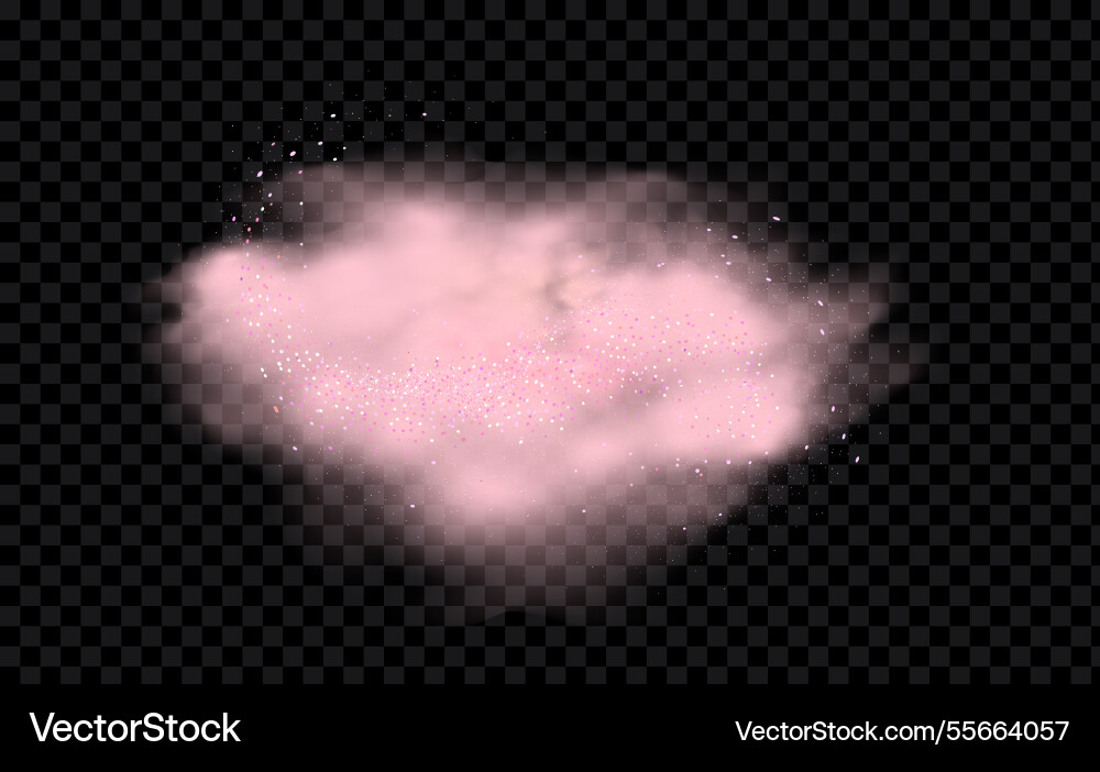Pink powder dust with glittering shimmering swirls Pink powder dust with glittering shimmering swirls vector image