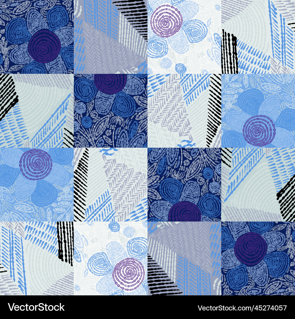 Seamless pattern in style of patchwork Seamless pattern in style of patchwork vector image