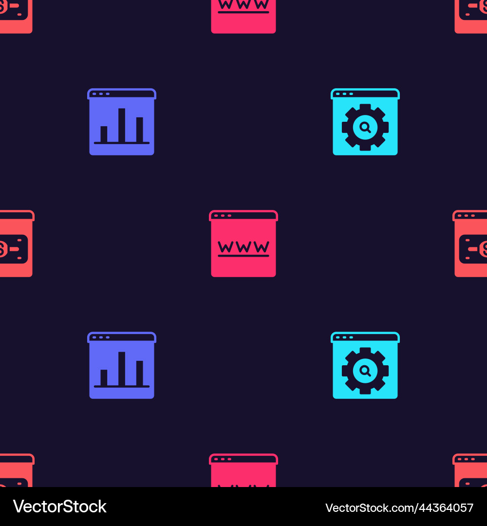 Set browser setting graph chart infographic Set browser setting graph chart infographic vector image
