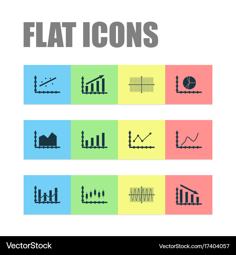 Set of graphs diagrams and statistics icons vector image