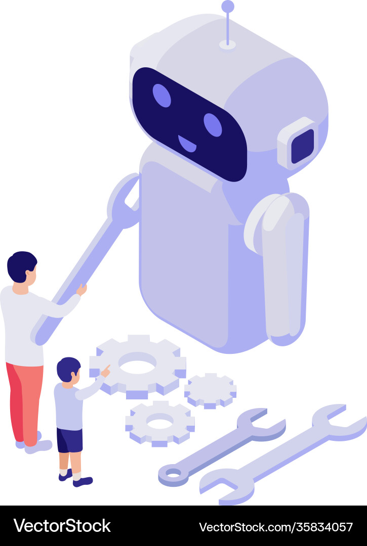 Stem education isometric concept Royalty Free Vector Image
