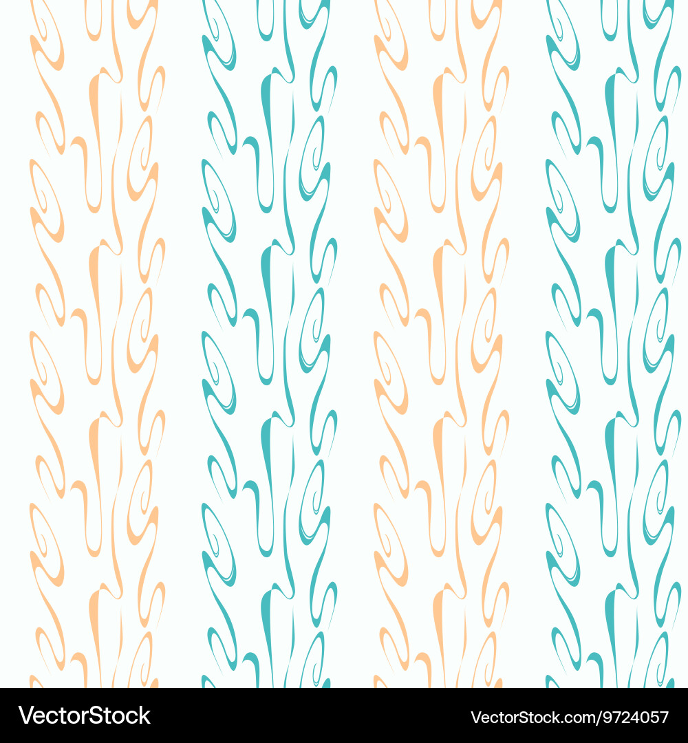 White peach pattern with waves and curls Vector Image