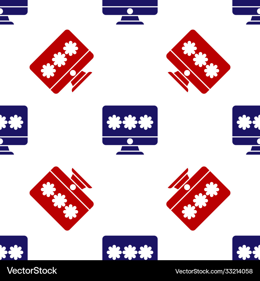 Blue and red monitor with password notification Vector Image