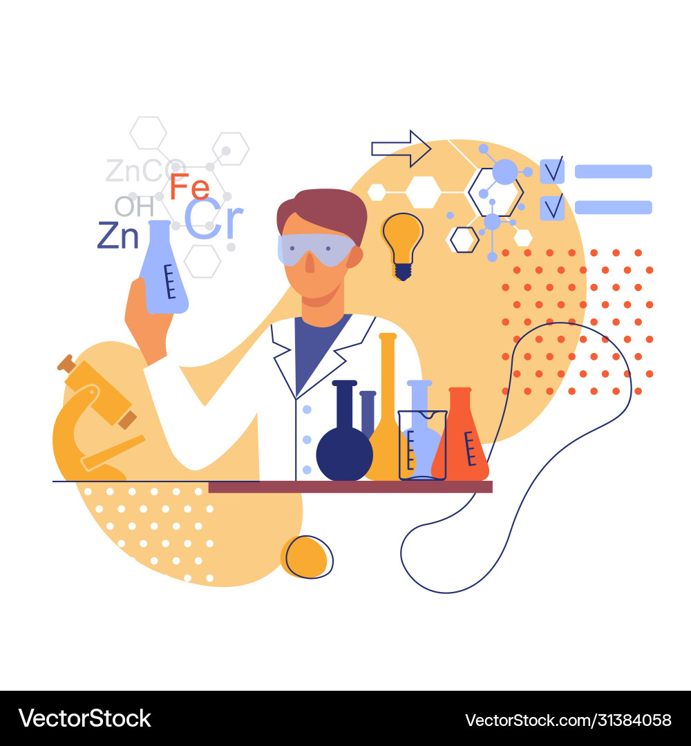 Chemist in Laboratory Setting vector image