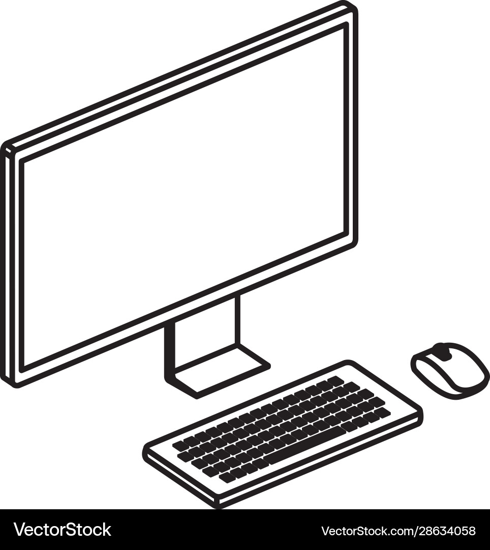 Computer desktop device line style icon Vector Image