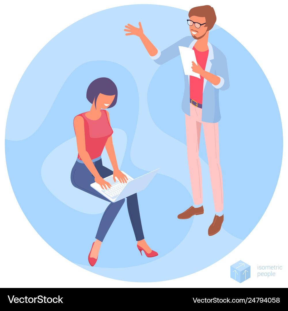 Concept teamwork and workflow Concept teamwork and workflow vector image