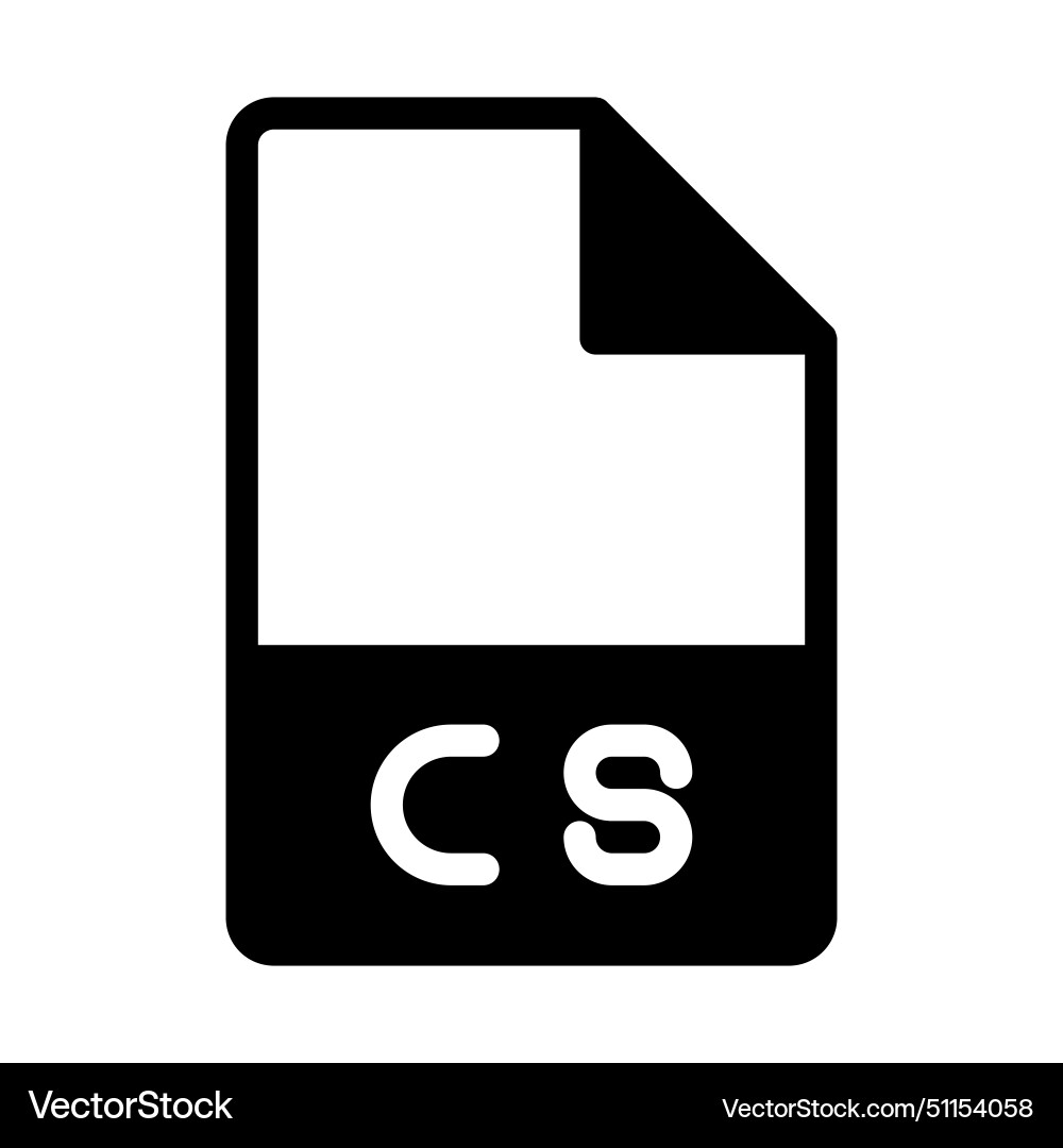 Cs file type icon document files and folder Vector Image