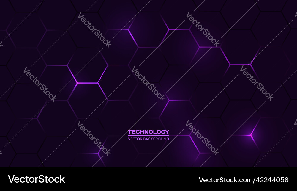Dark hexagonal technology abstract background Dark hexagonal technology abstract background vector image